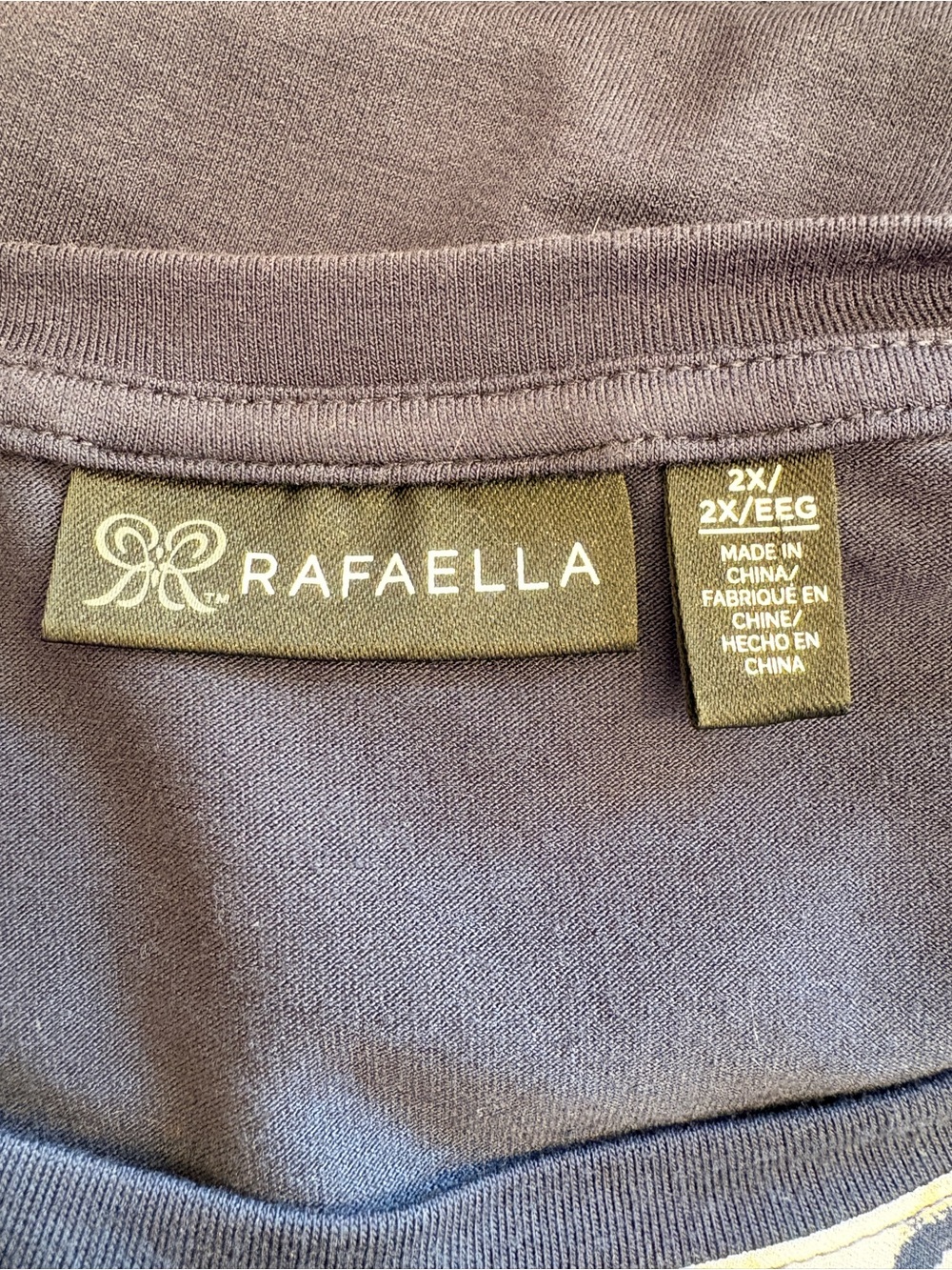 Rafaella Navy Top with Cream Floral Print - Picture 3 of 3